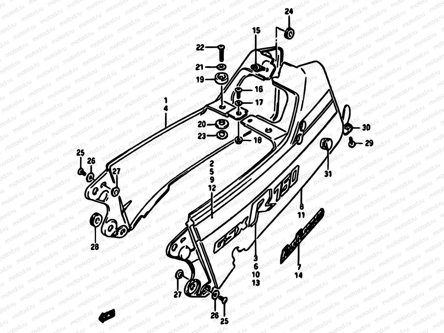43 - SEAT TAIL COVER (MODEL F/G)