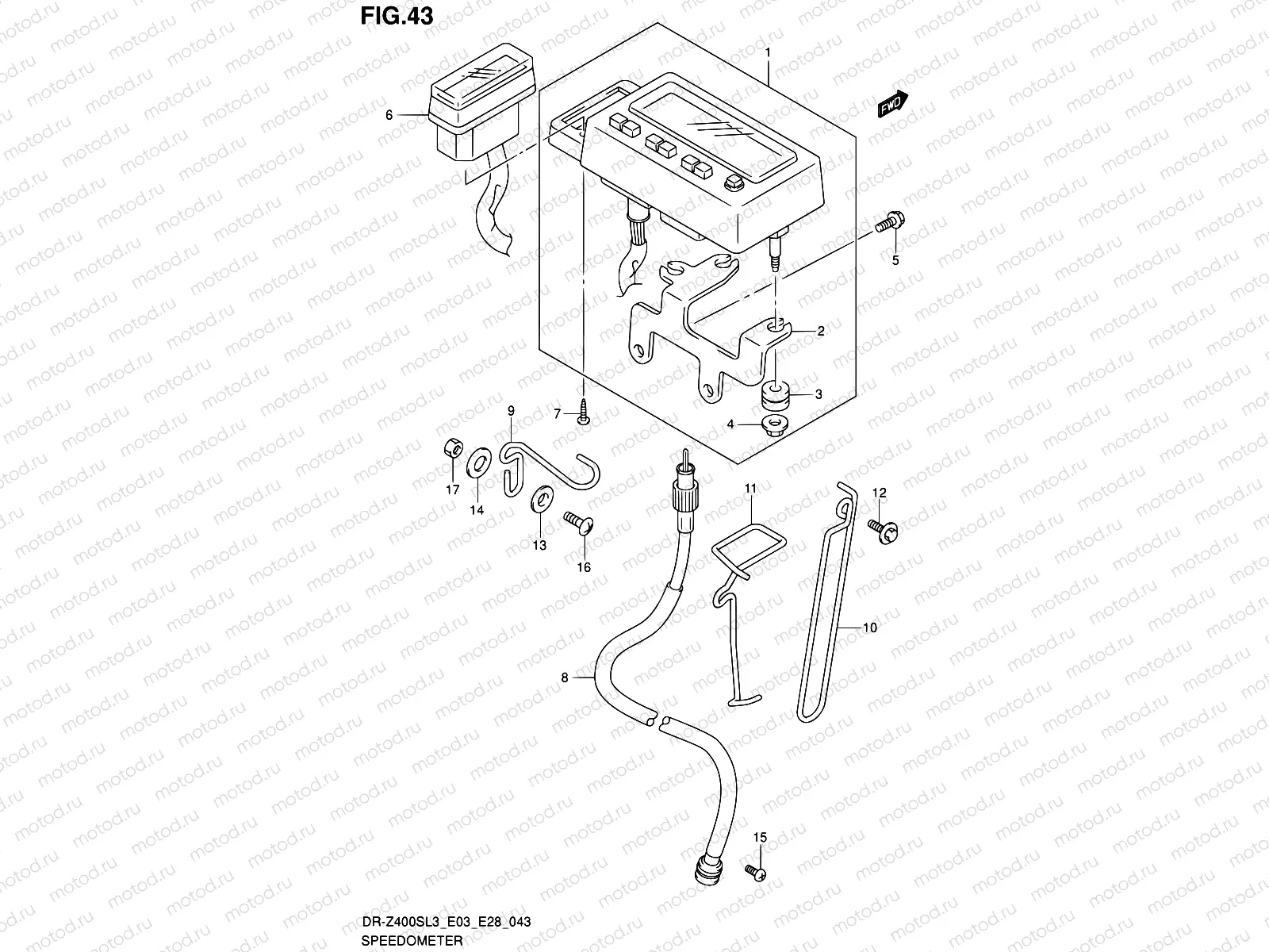 43 - SPEEDOMETER (DR-Z400SL3 E33)