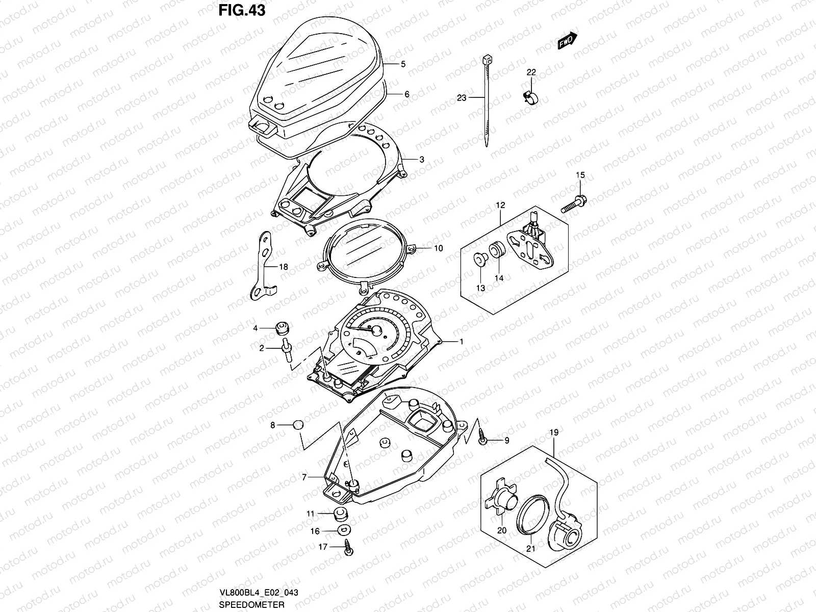 43 - SPEEDOMETER (VL800BL4 E02)