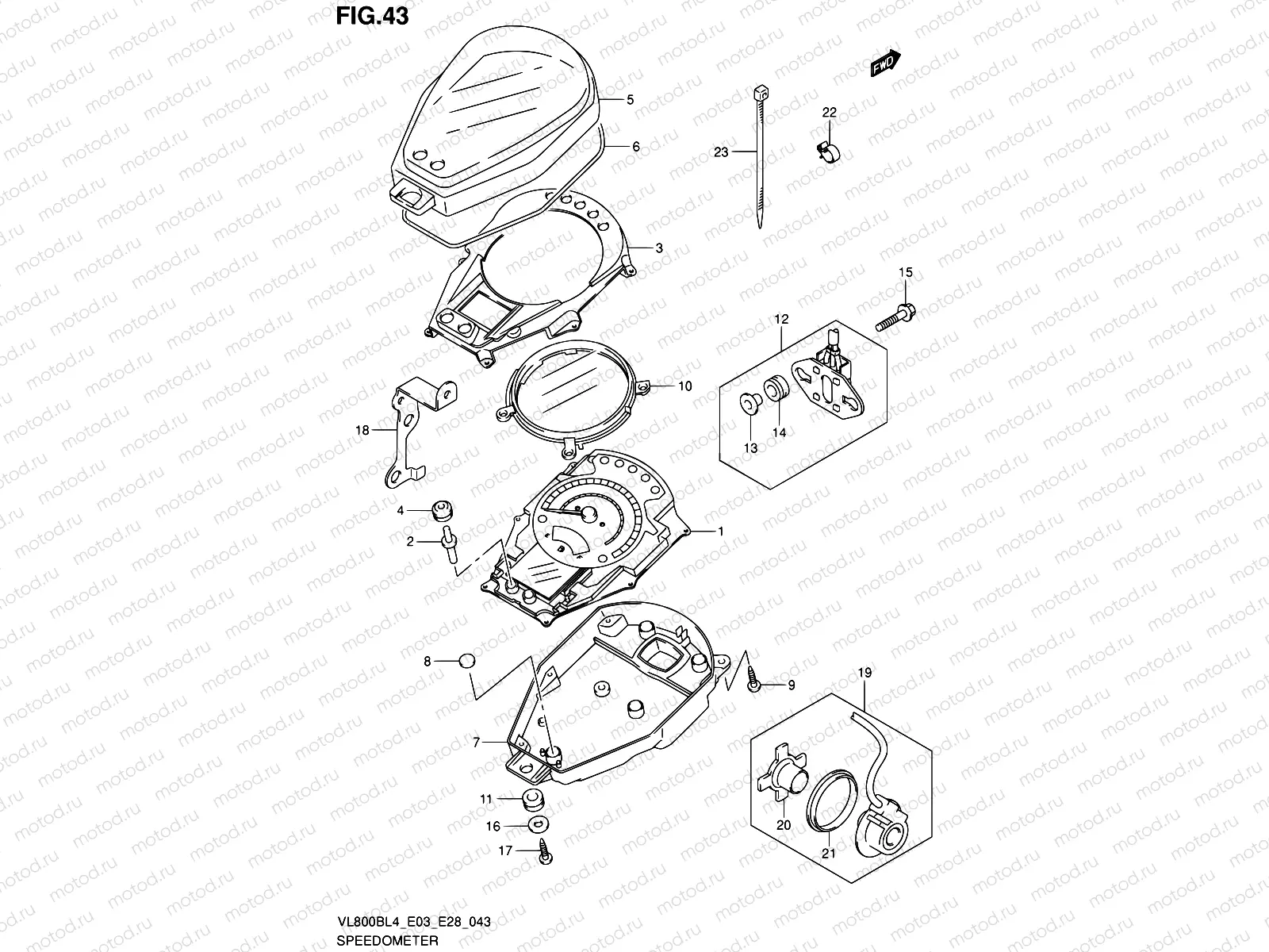 43 - SPEEDOMETER (VL800BL4 E03)