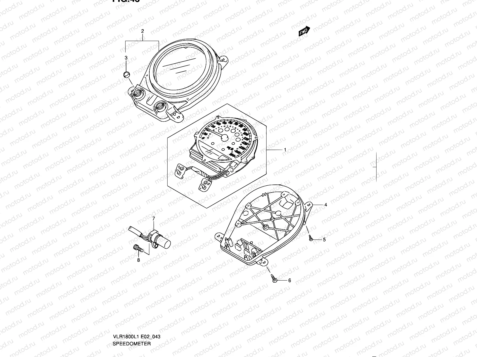 43 - SPEEDOMETER (VLR1800UFL1 E19)
