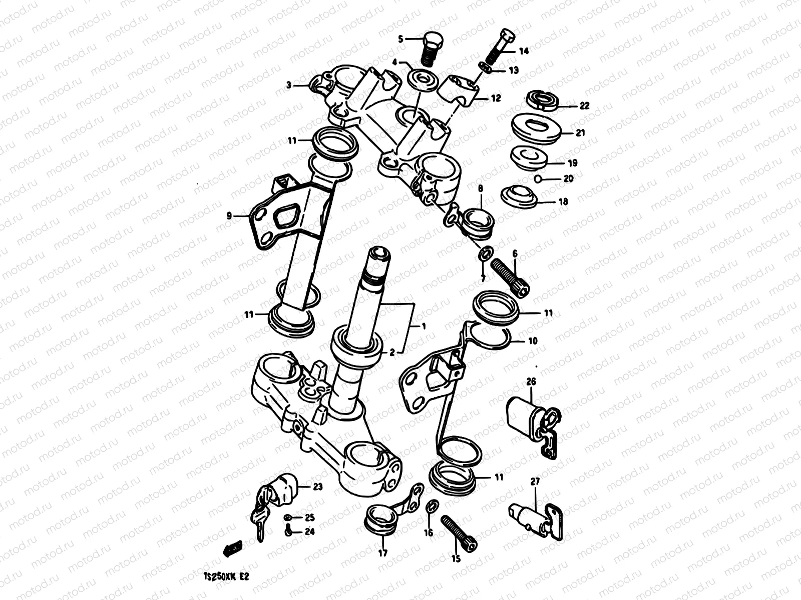 43 - STEERING STEM (MODEL G/H/J/K)
