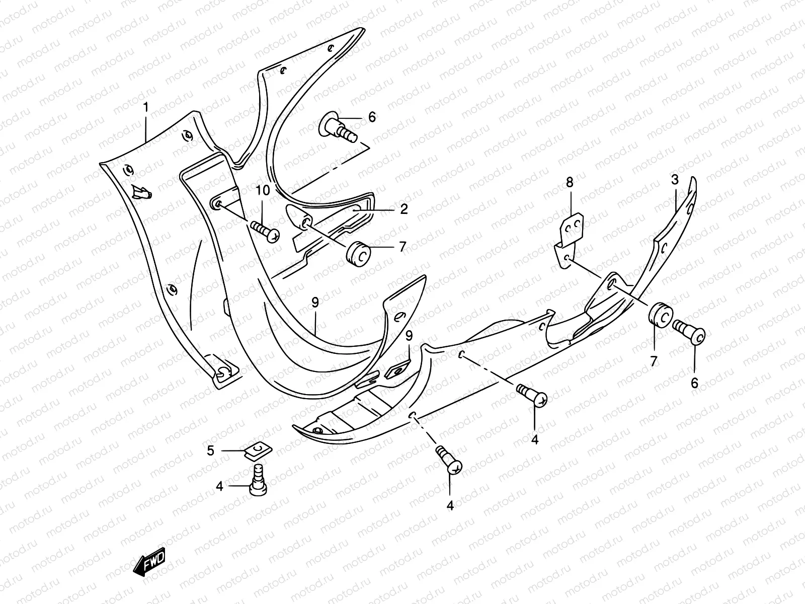 43 - UNDER COWLING (MODEL W/X/Y)