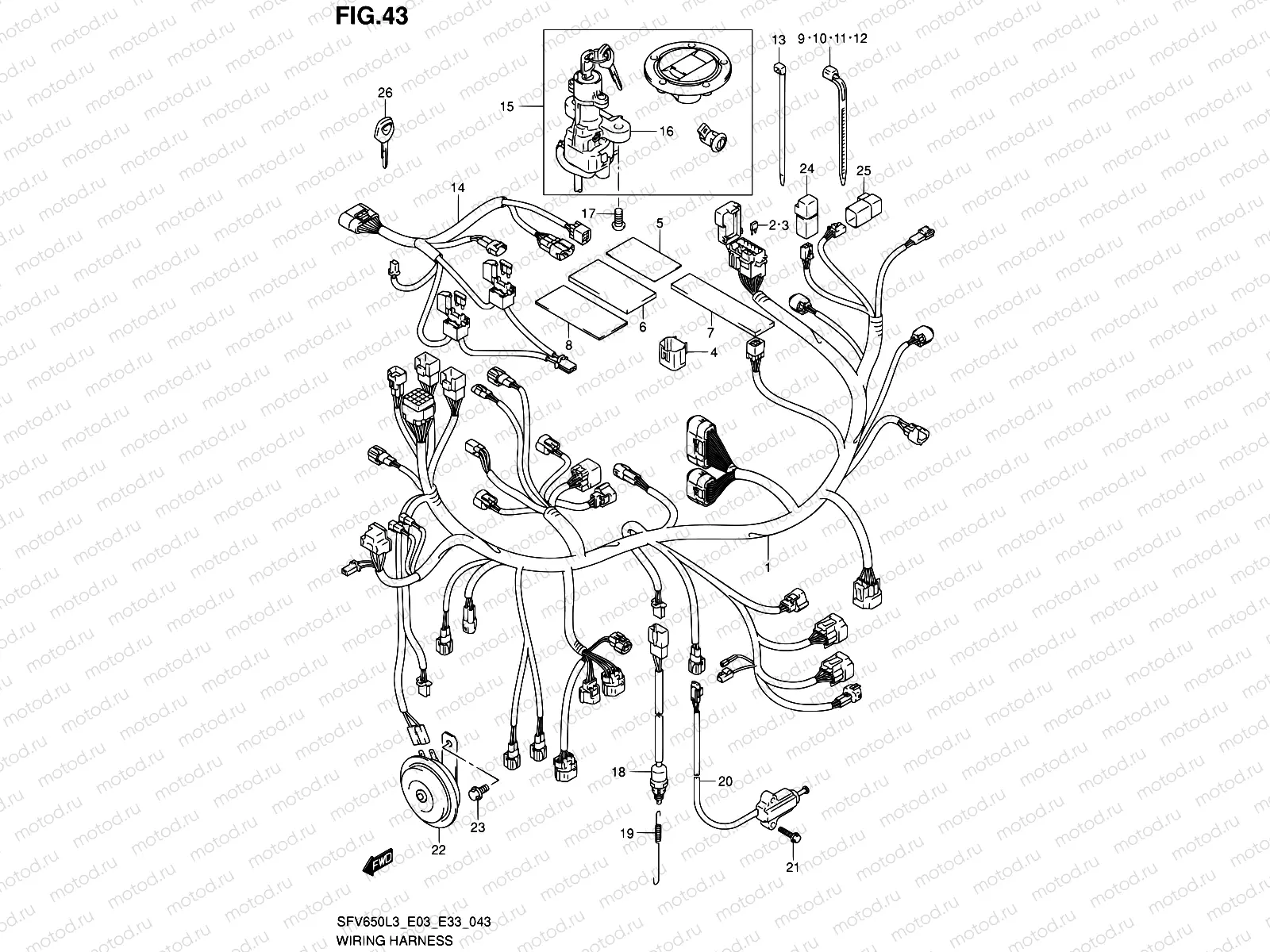 43 - WIRING HARNESS (SFV650AL3 E33)