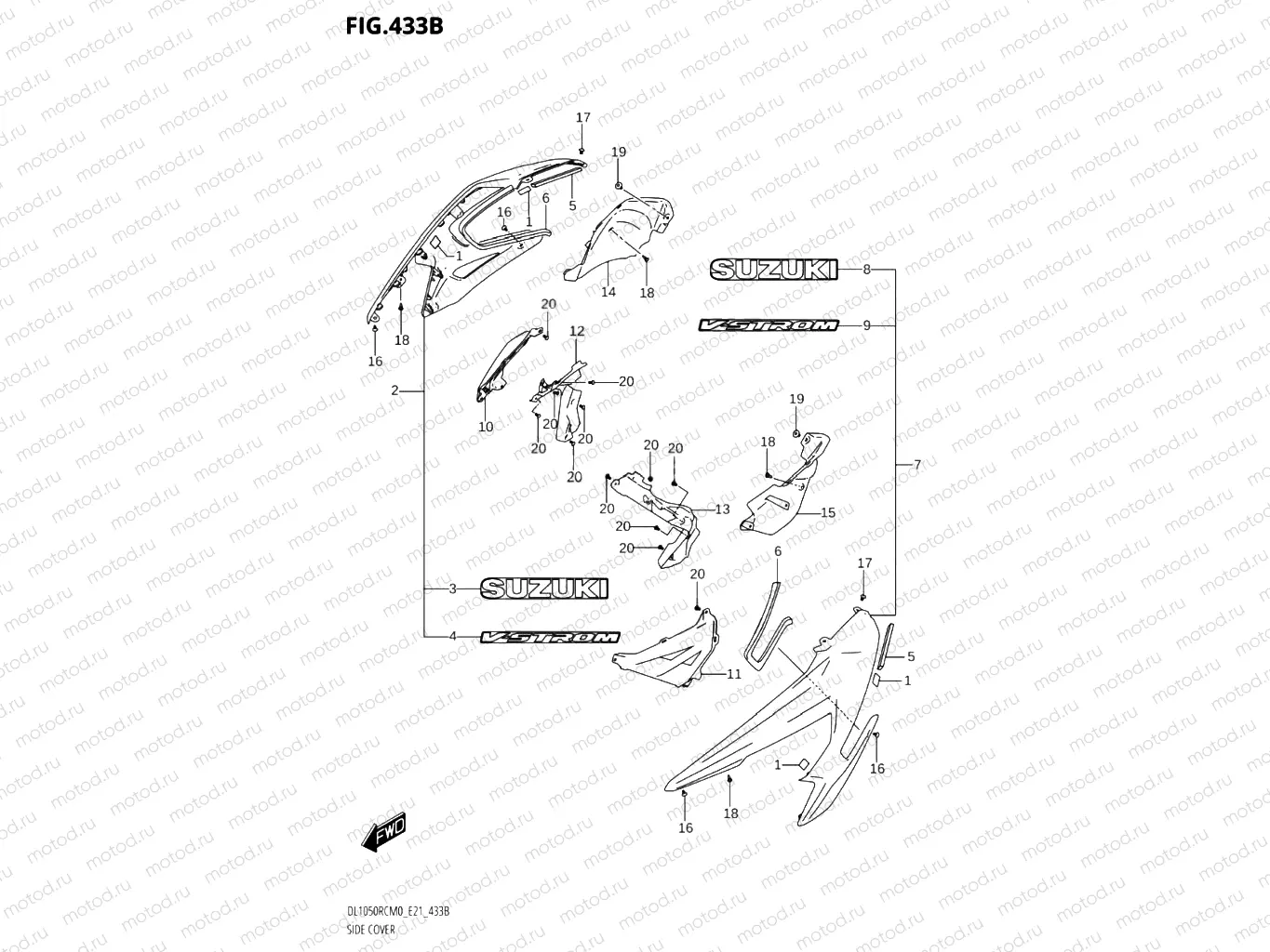 433B - SIDE COVER (DL1050RQ)
