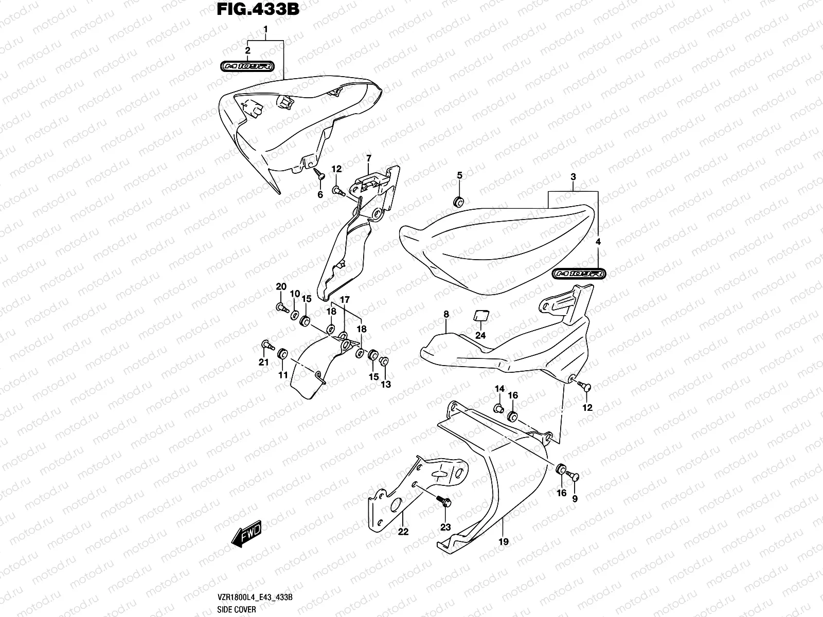433B - SIDE COVER (VZR1800ZL4 E43)