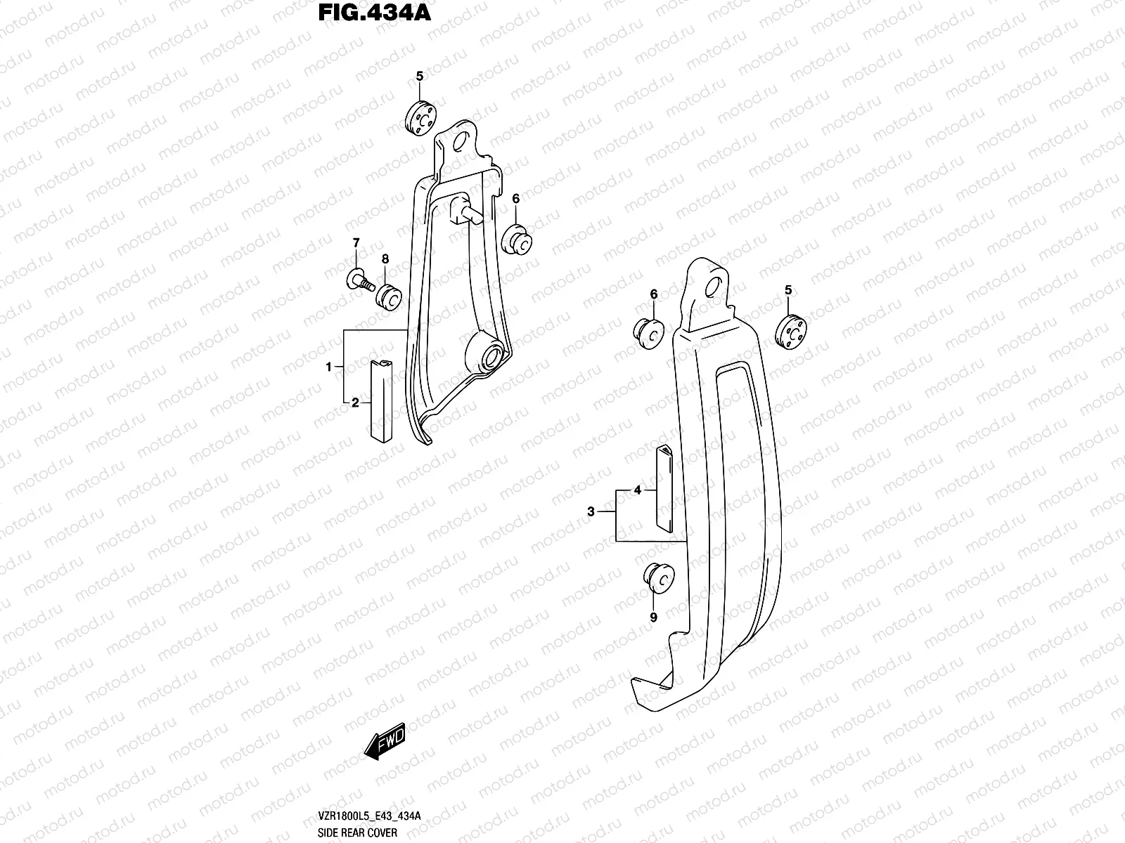 434A - SIDE REAR COVER (VZR1800L5 E43)