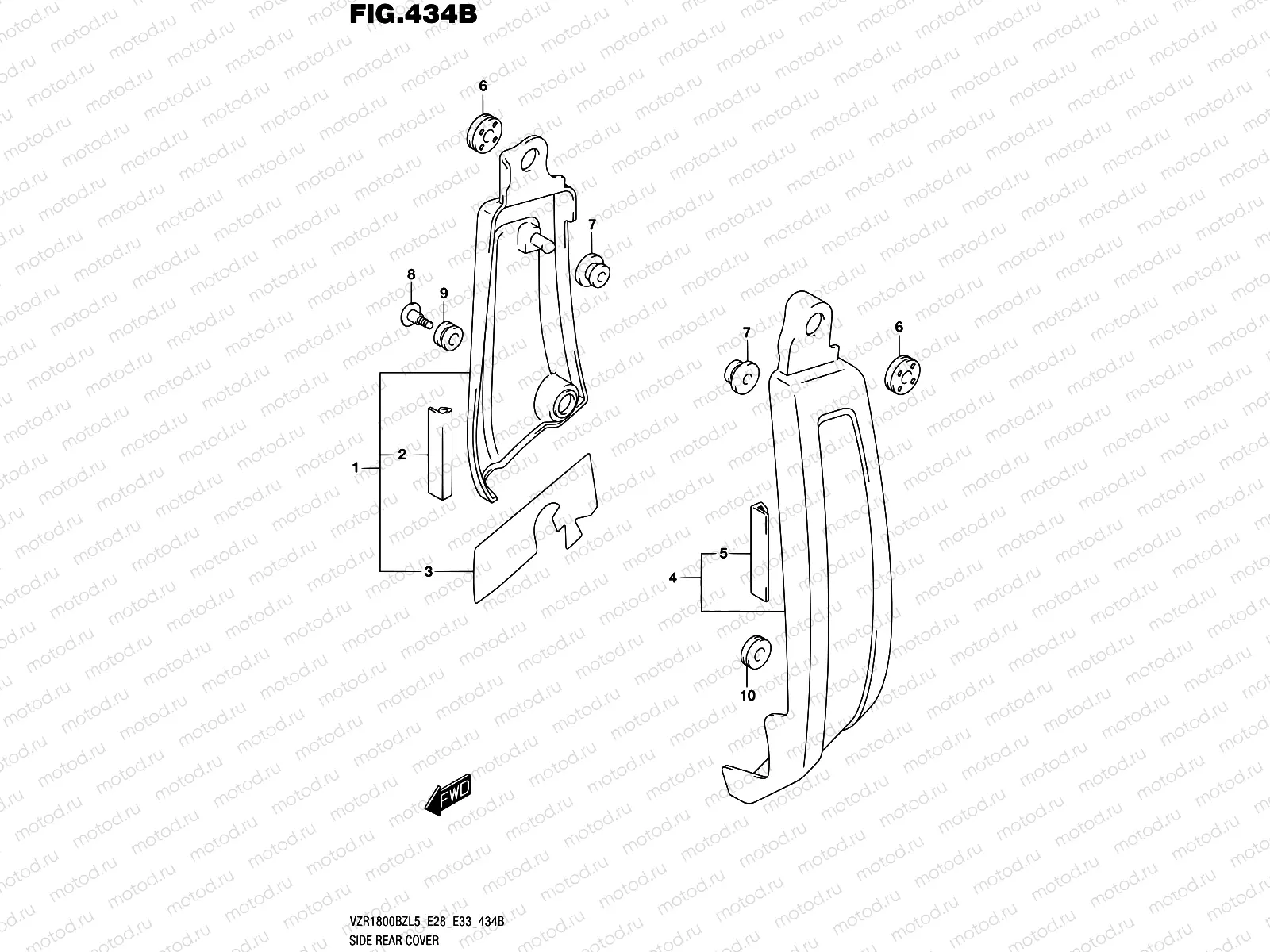 434B - SIDE REAR COVER (VZR1800BZL5 E33)