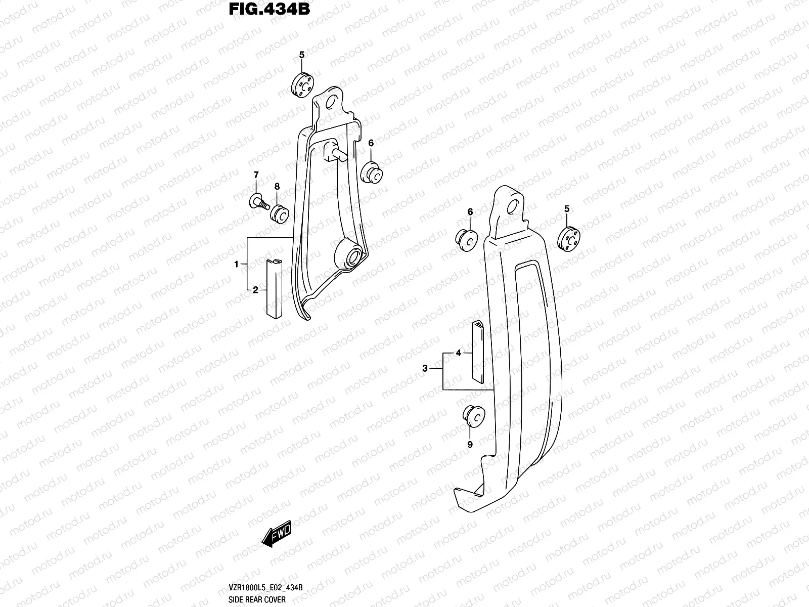 434B - SIDE REAR COVER (VZR1800L5 E19)