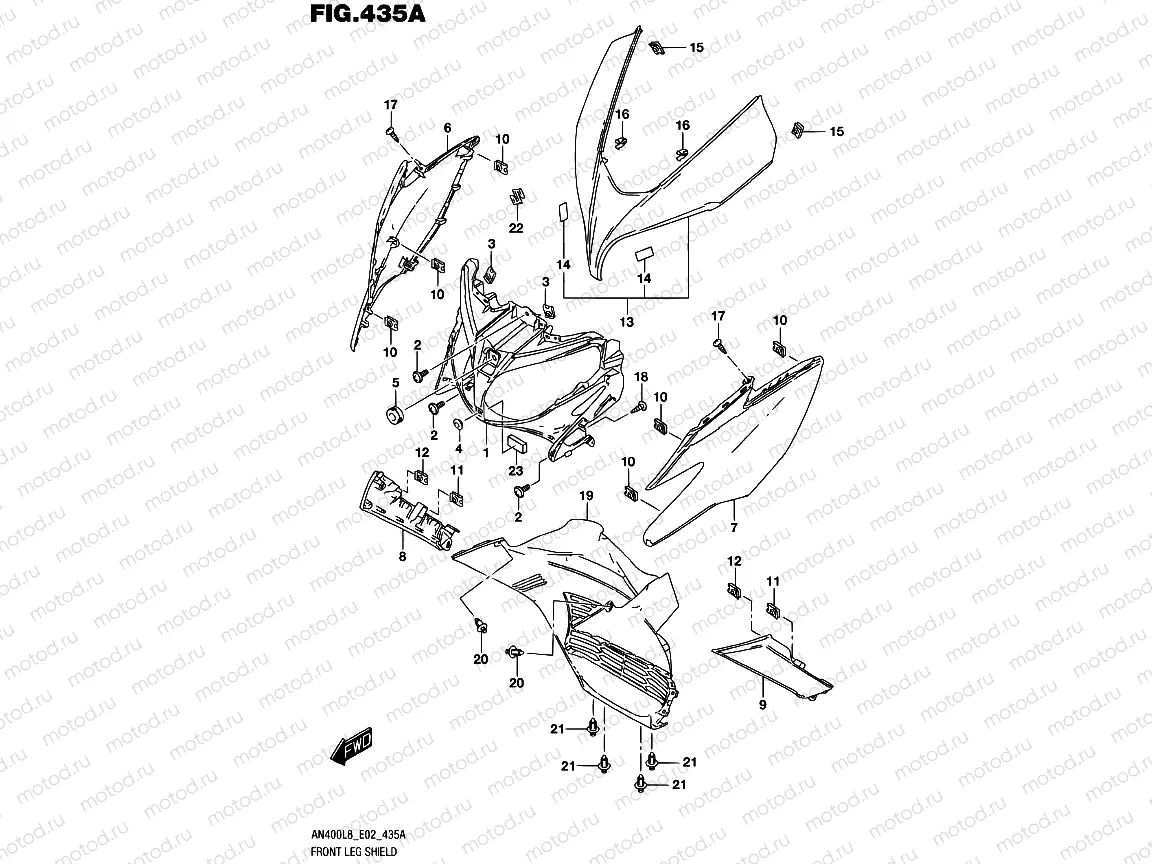 435A - FRONT LEG SHIELD