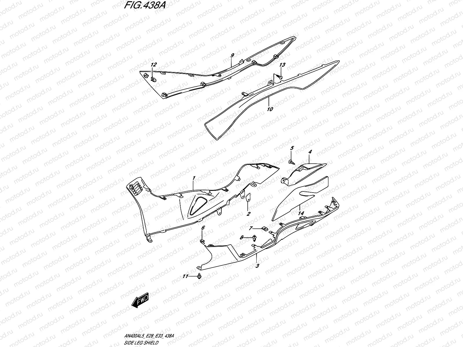 438A - SIDE LEG SHIELD (AN400AL5 E33)