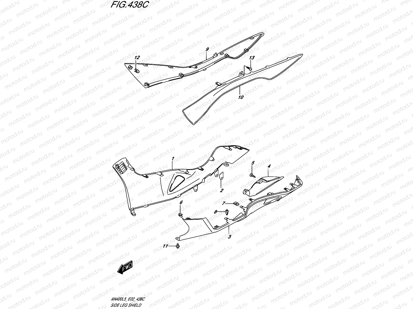 438C - SIDE LEG SHIELD (AN400AL5 E19)