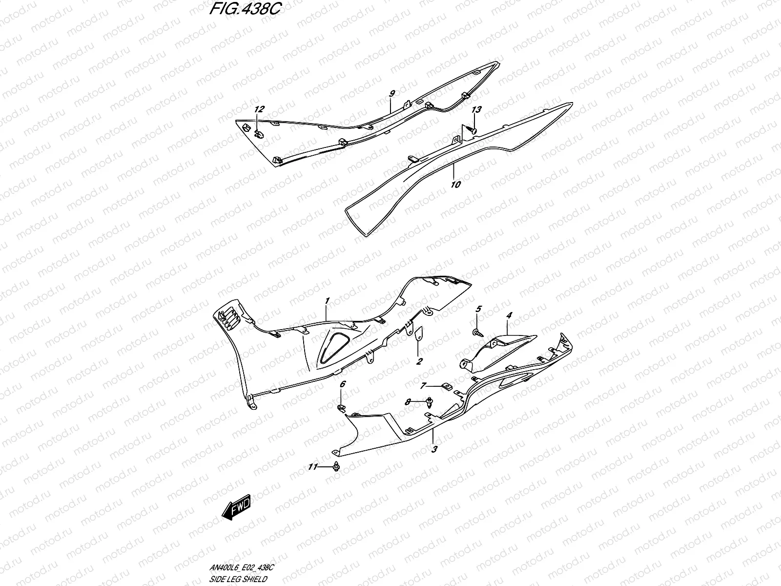 438C - SIDE LEG SHIELD (AN400AL6 E19)
