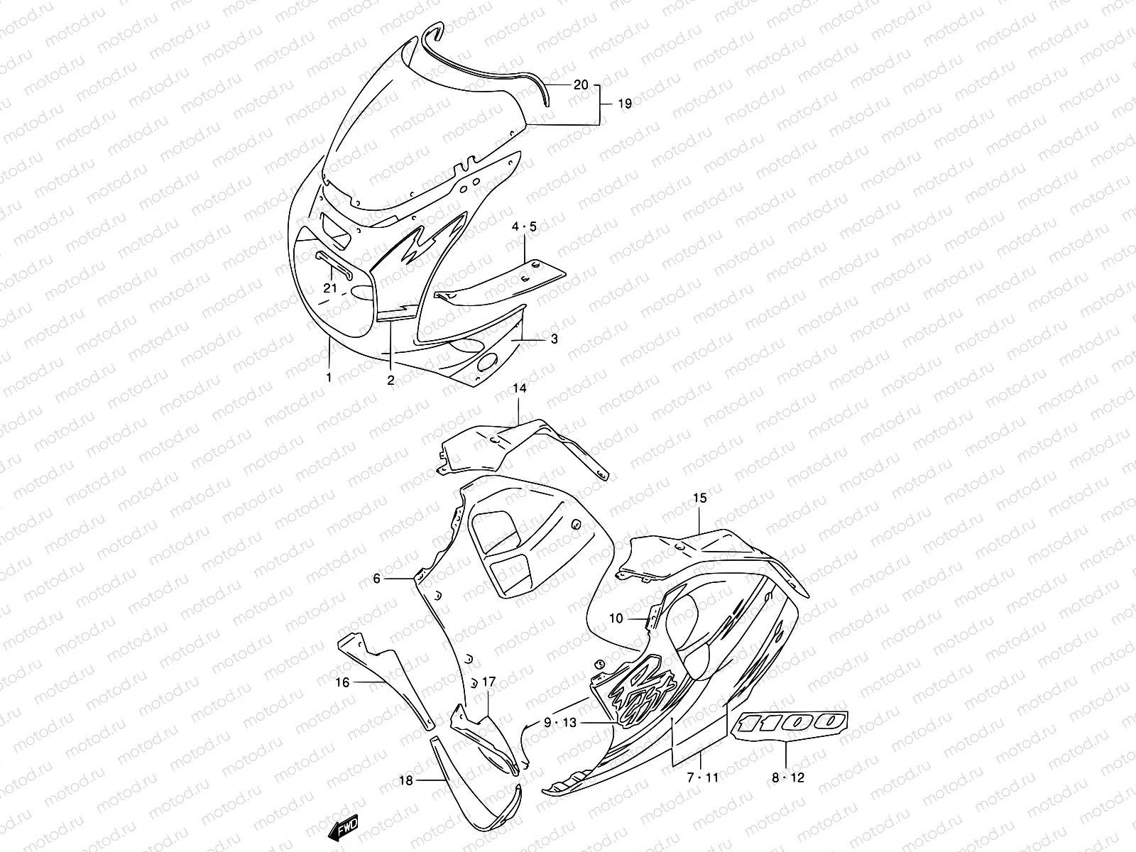 43A - COWLING BODY (MODEL P 17U,A6G)