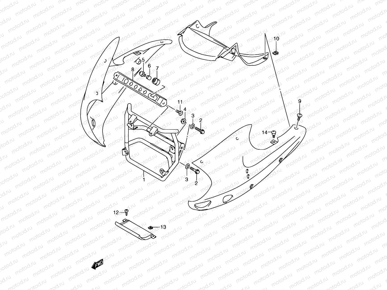 43A - COWLING INSTALLATION PARTS (MODEL Y/K1)