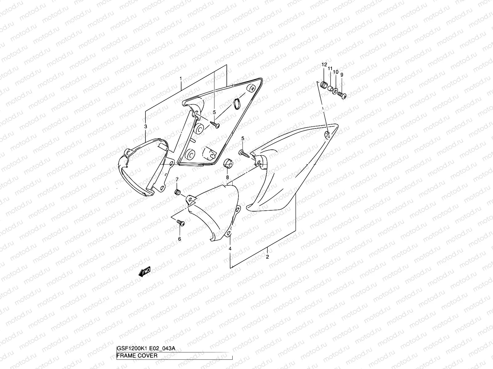 43A - FRAME COVER (MODEL K2/K3/K4/K5)