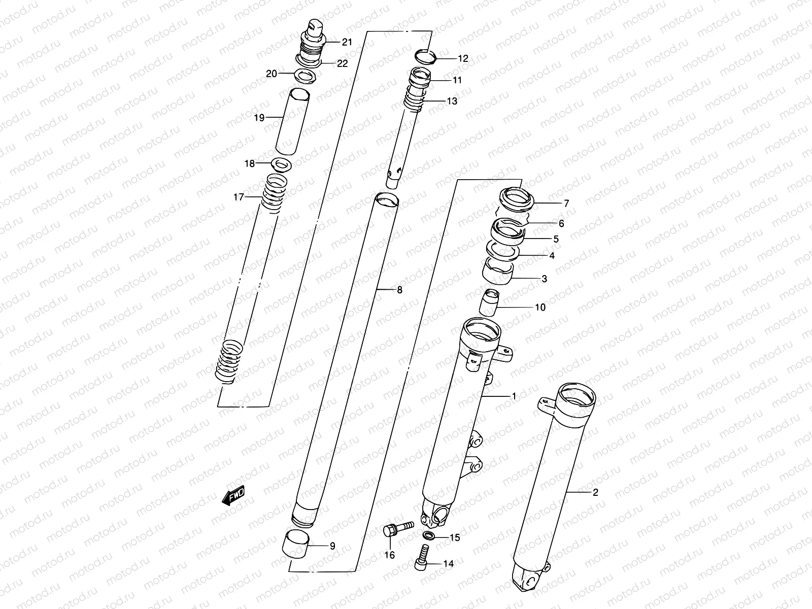 43A - FRONT DAMPER (MODEL N/P/R/S/T)