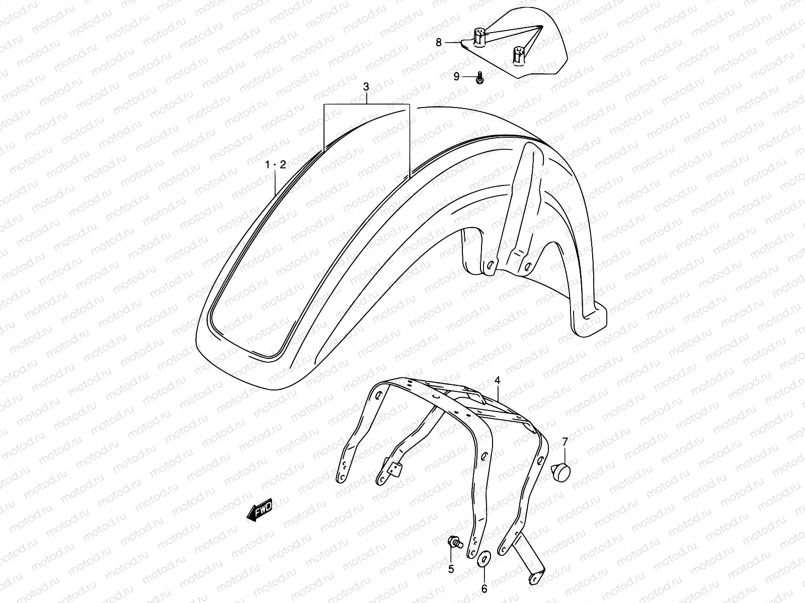 43A - FRONT FENDER (MODEL K2)