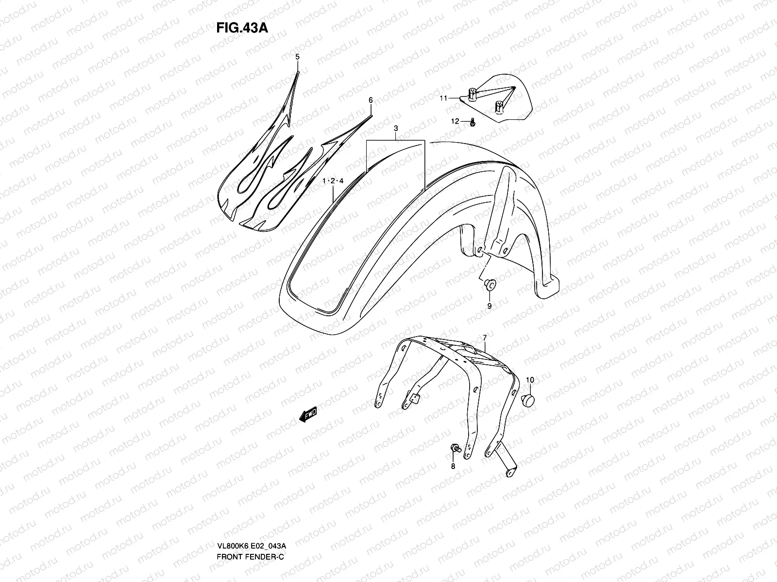 43A - FRONT FENDER (MODEL K8)