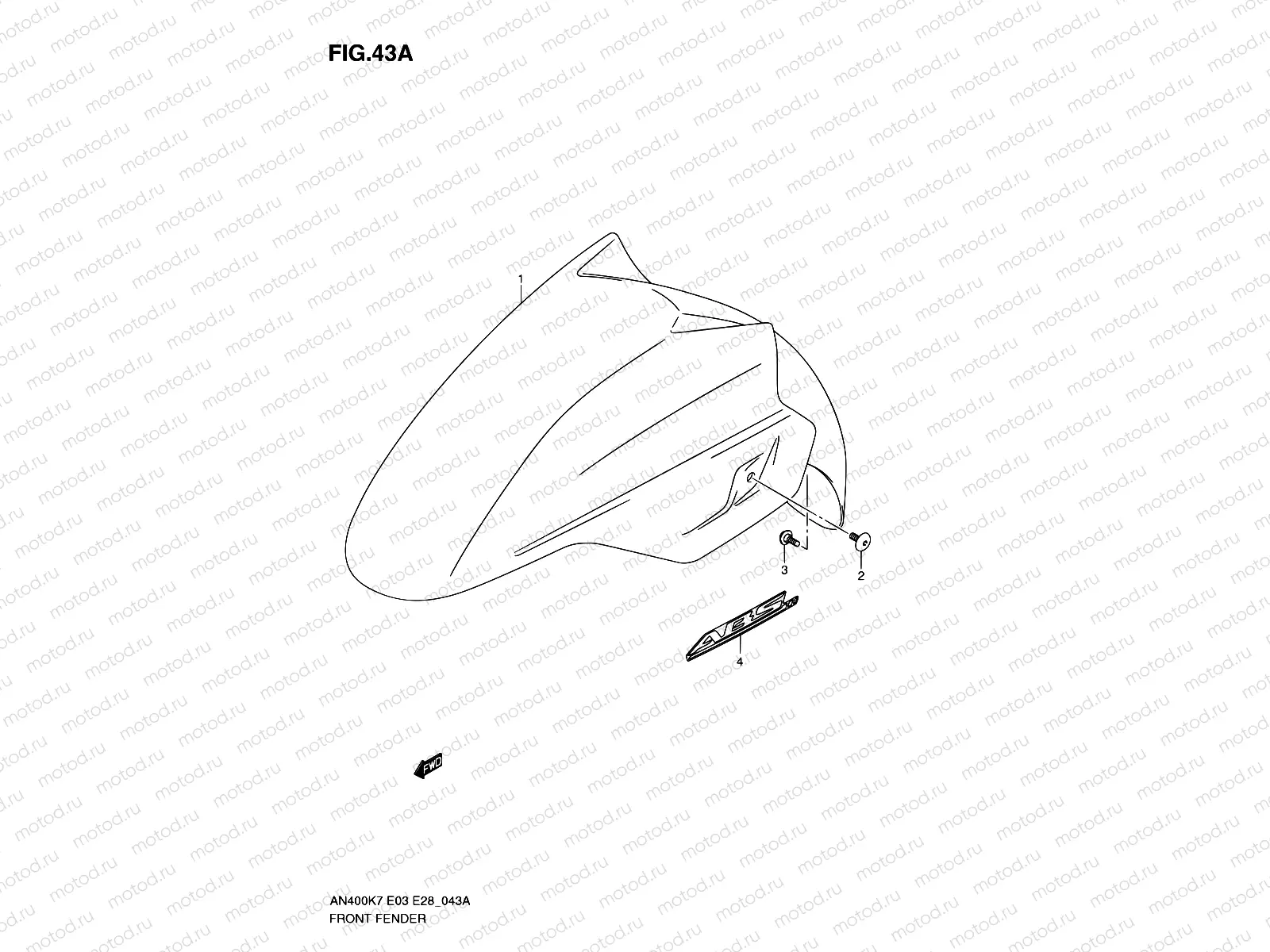 43A - FRONT FENDER (MODEL K9)