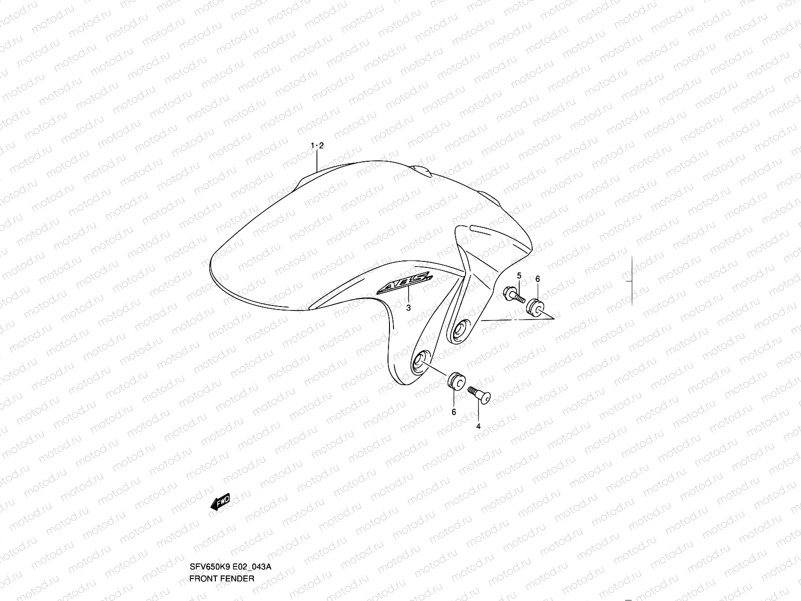43A - FRONT FENDER (MODEL L0)