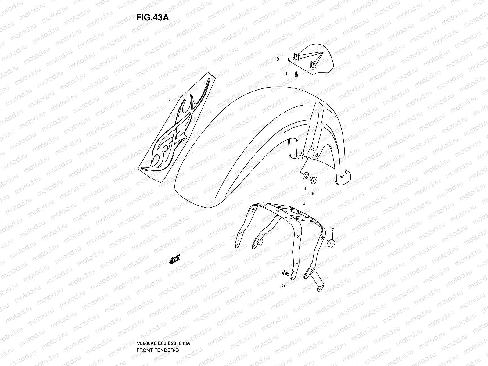 43A - FRONT FENDER (VL800CK7)