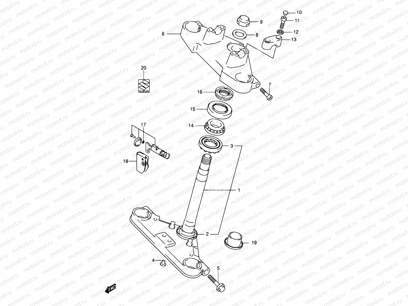 43A - FRONT FORK BRACKET (MODEL K2/K3/K4)