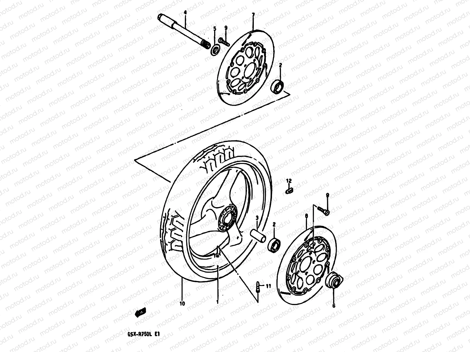 43A - FRONT WHEEL (MODEL L)