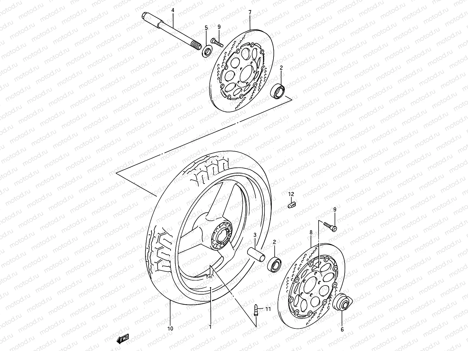 43A - FRONT WHEEL (MODEL R/S)