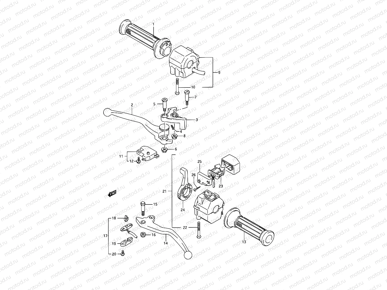 43A - HANDLE SWITCH (MODEL K/L/M/N/P)