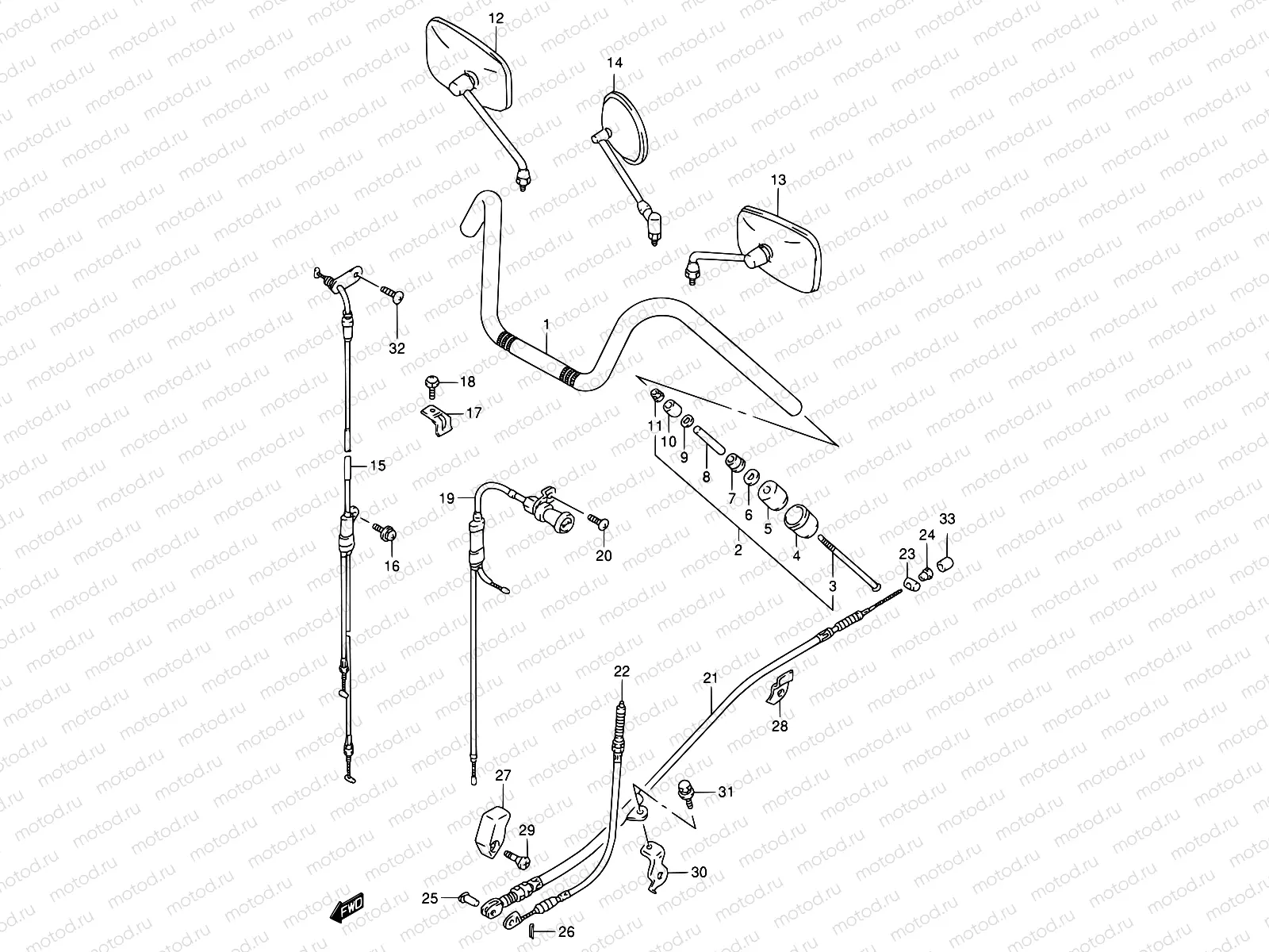 43A - HANDLEBAR (MODEL S)