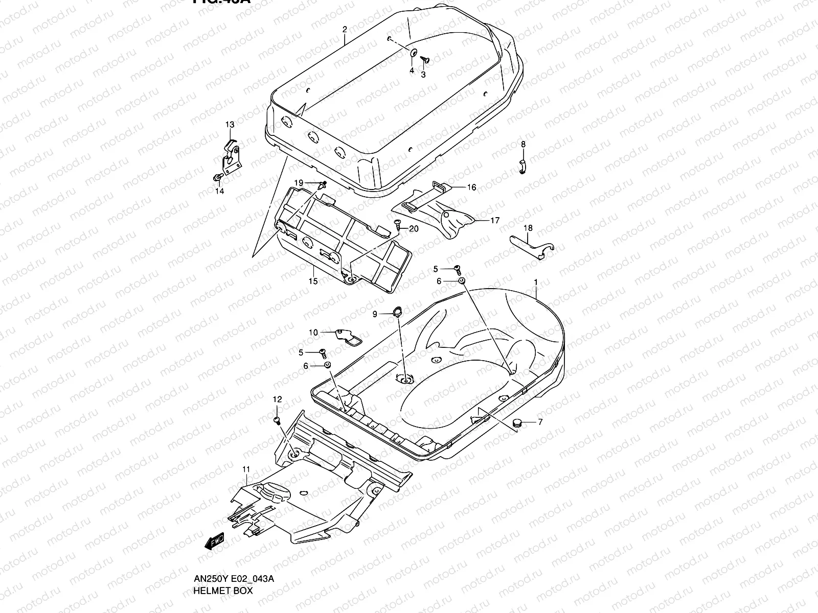 43A - HELMET BOX (MODEL K1/K2)