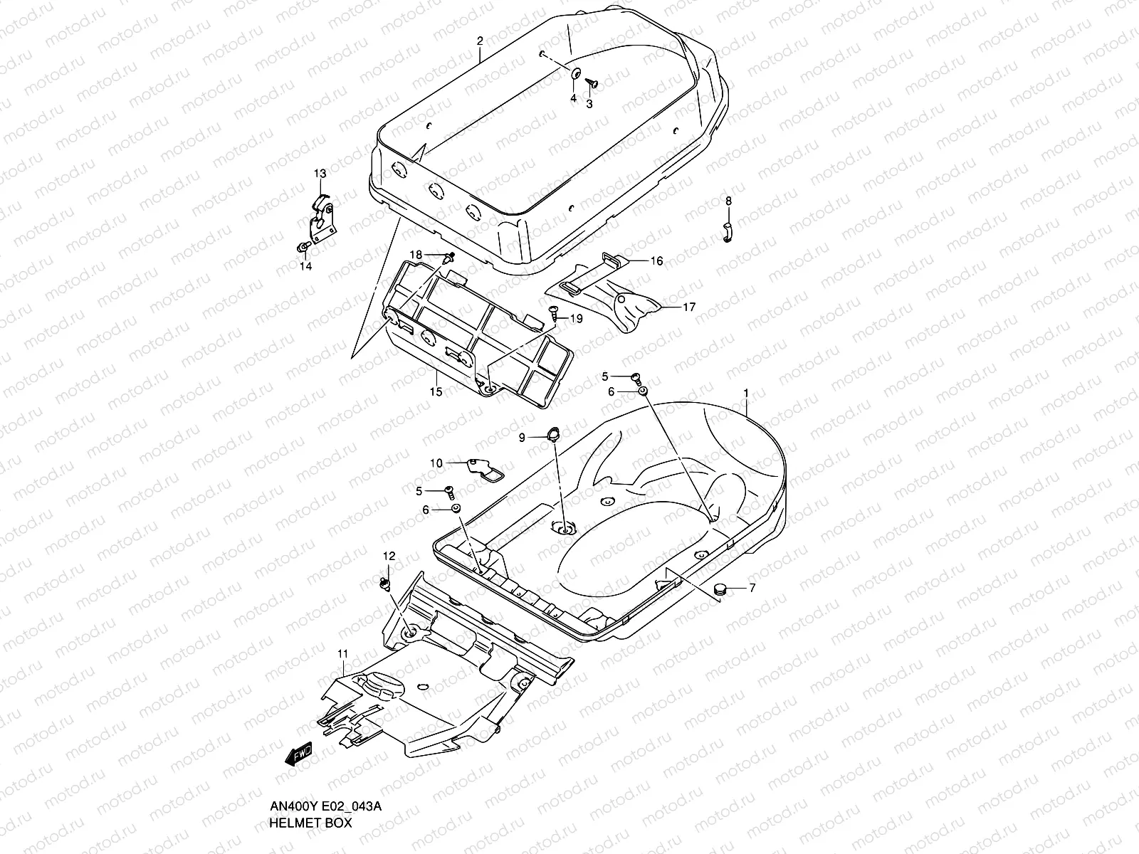 43A - HELMET BOX (MODEL K1/K2)