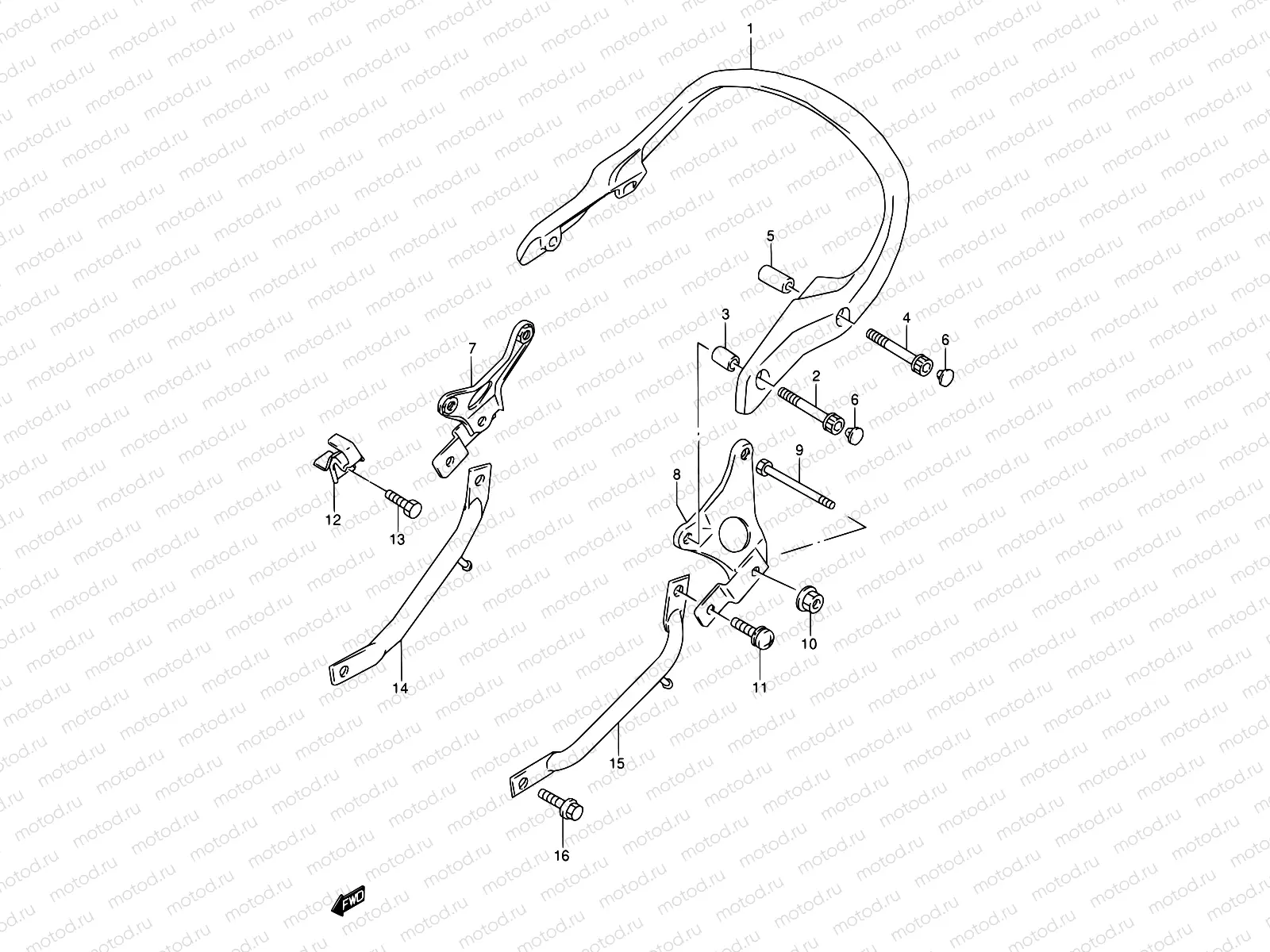 43A - PILLION RIDER HANDLE (MODEL R/S/T)