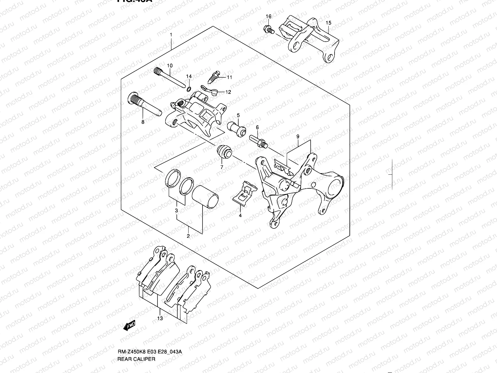 43A - REAR CALIPER (RM-Z450L1)