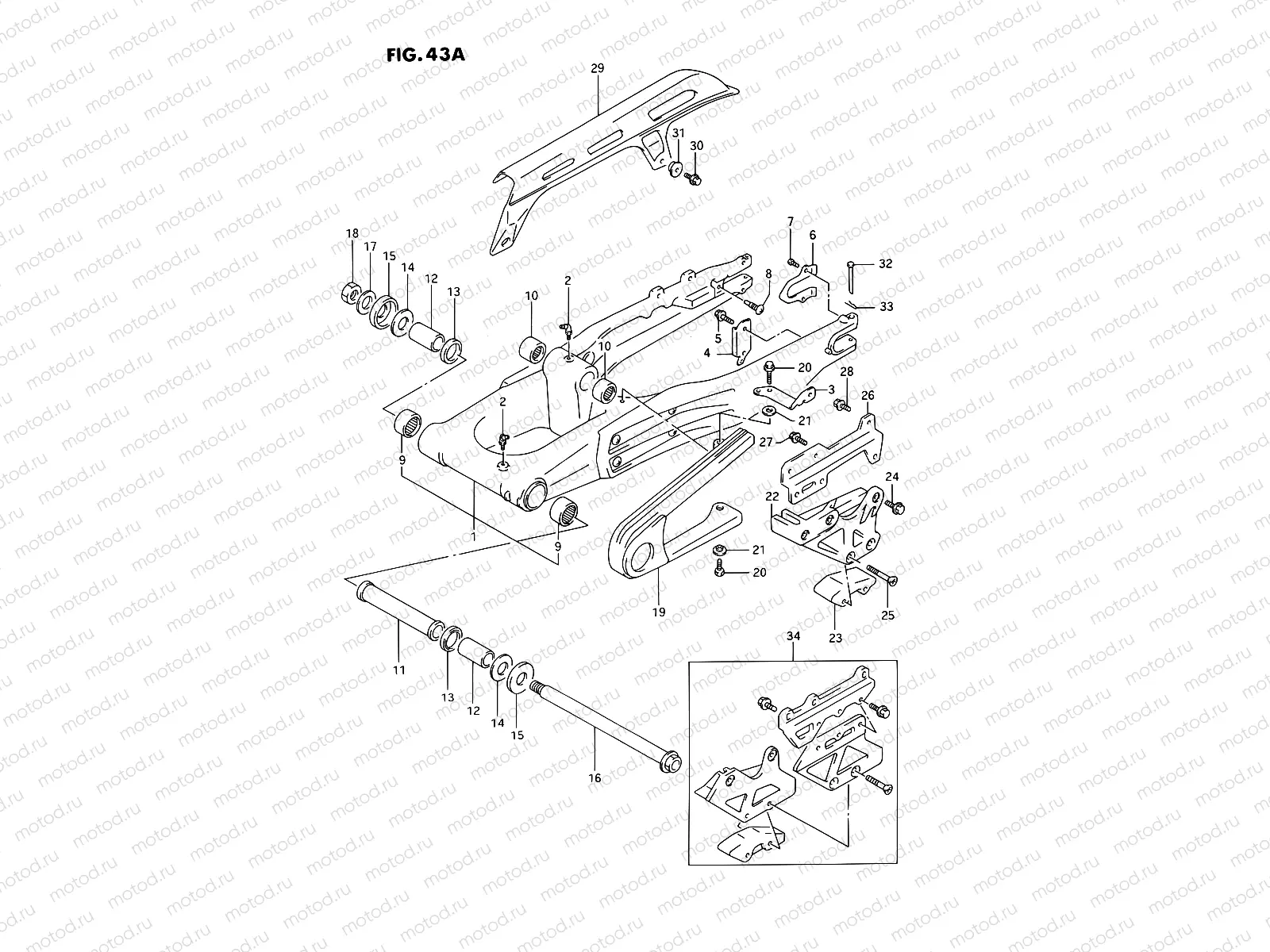 43A - REAR SWINGING ARM (MODEL R)