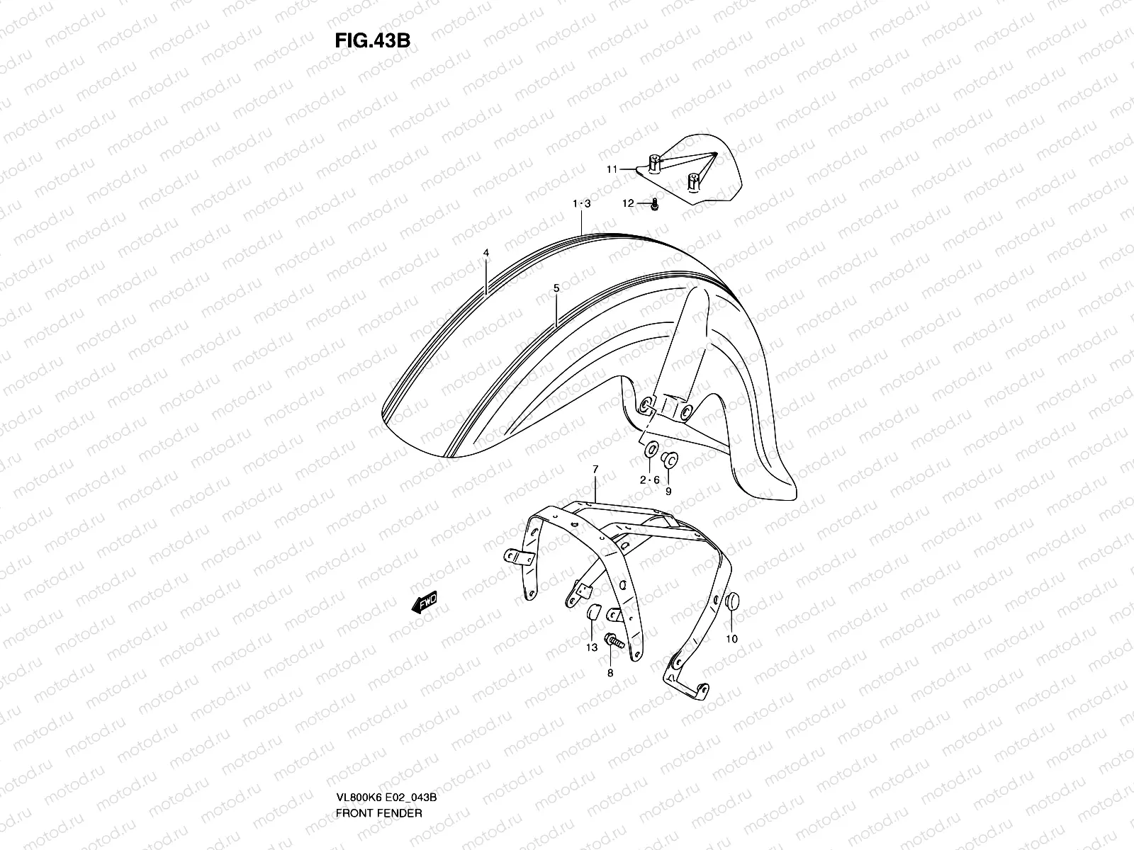 43B - FRONT FENDER (MODEL K9)