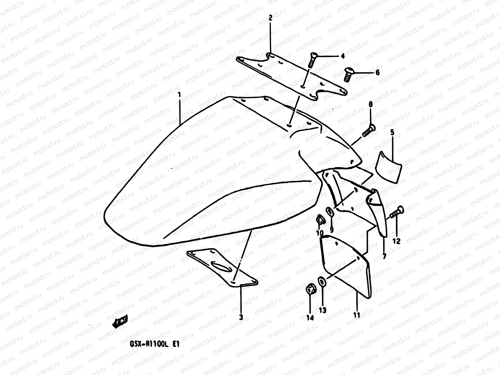 43B - FRONT FENDER (MODEL L E24)