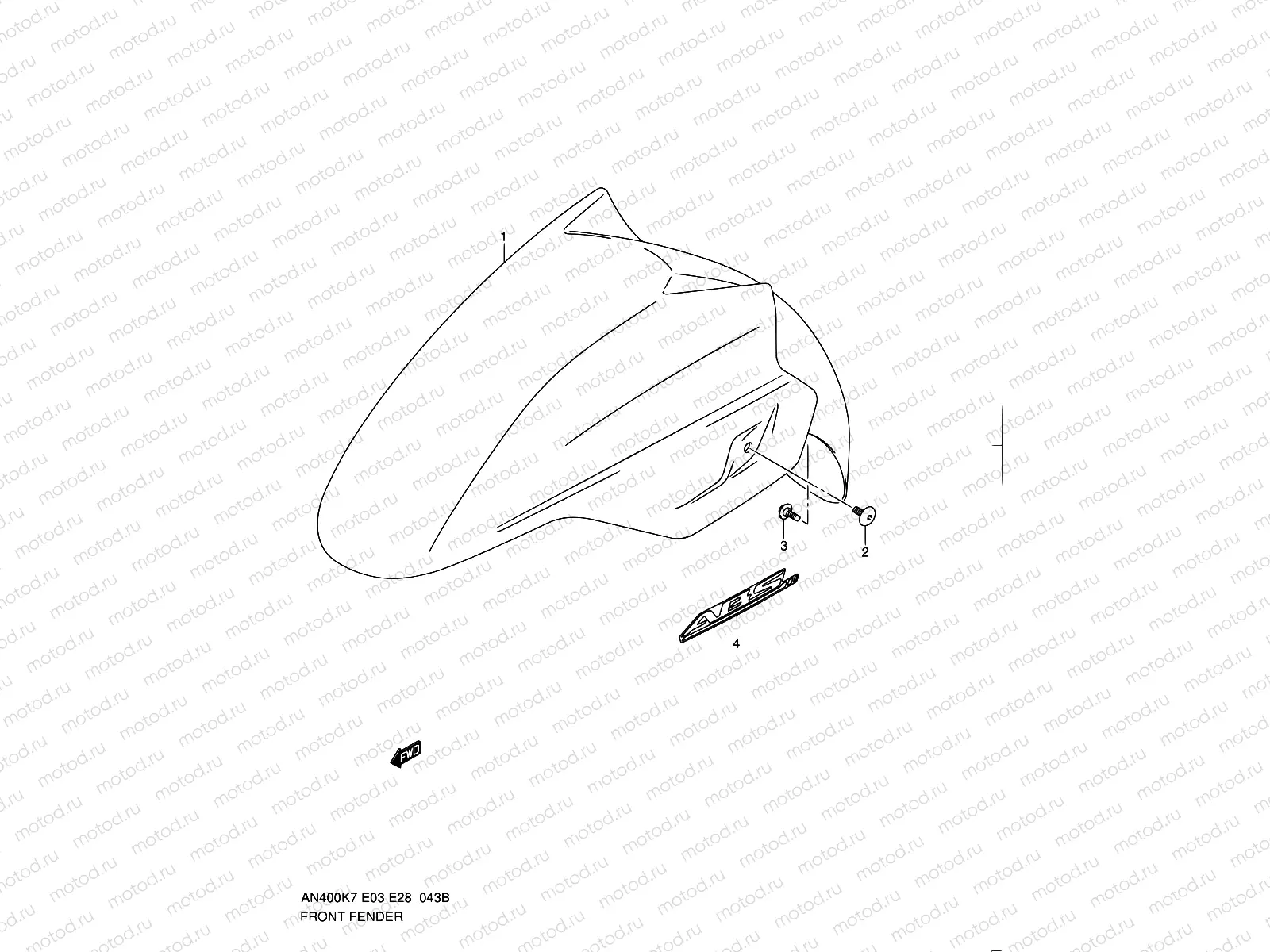 43B - FRONT FENDER (MODEL L0)