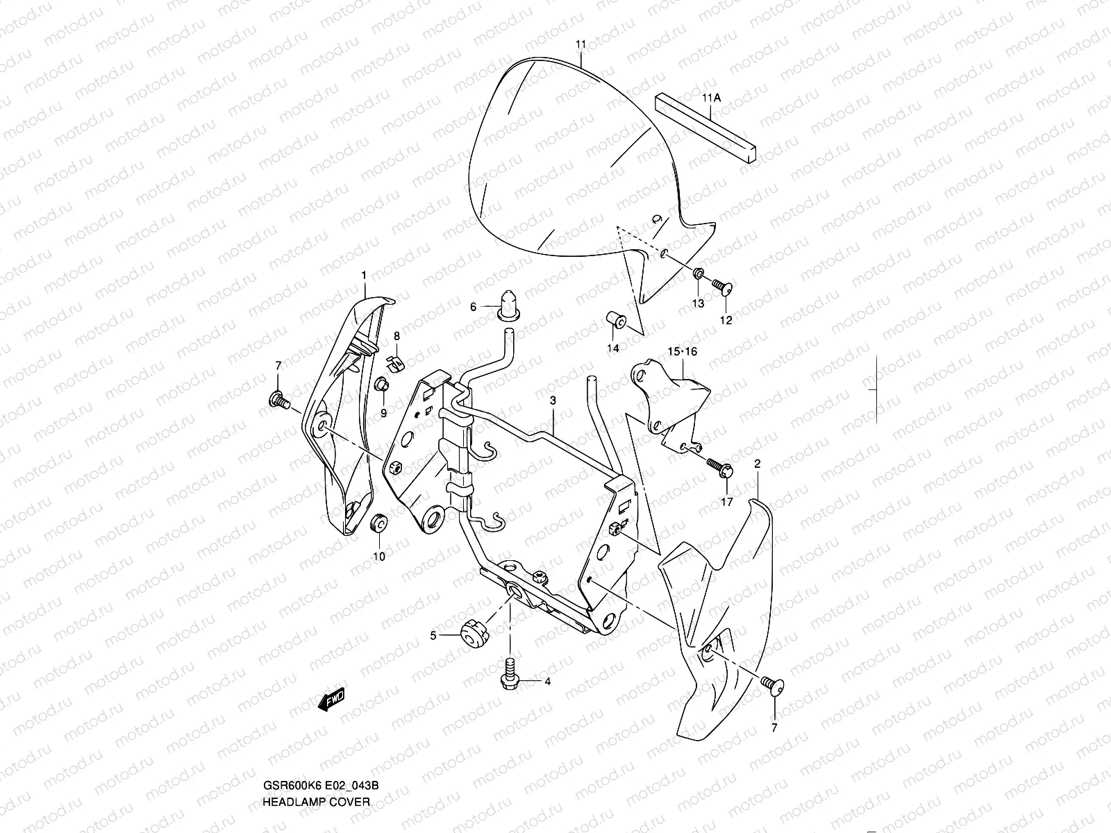 43B - HEADLAMP COVER (MODEL K9)