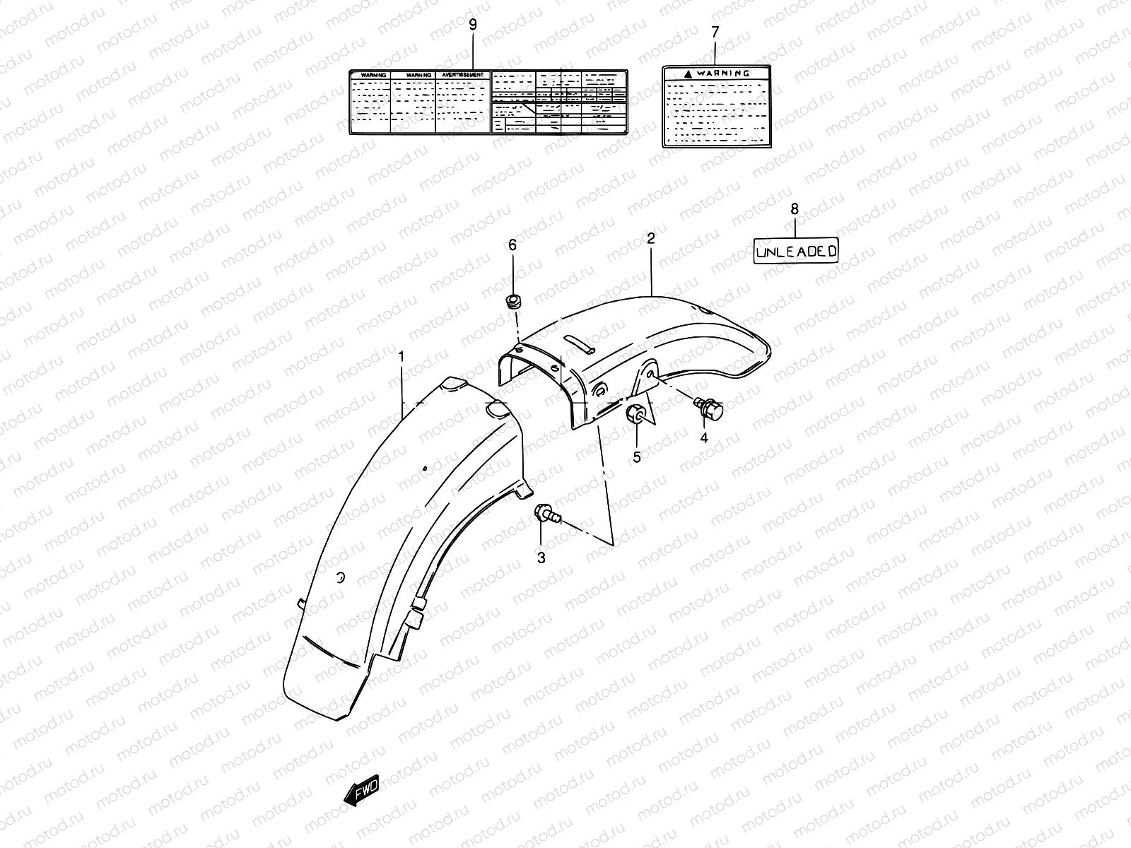 43B - REAR FENDER (MODEL K1)