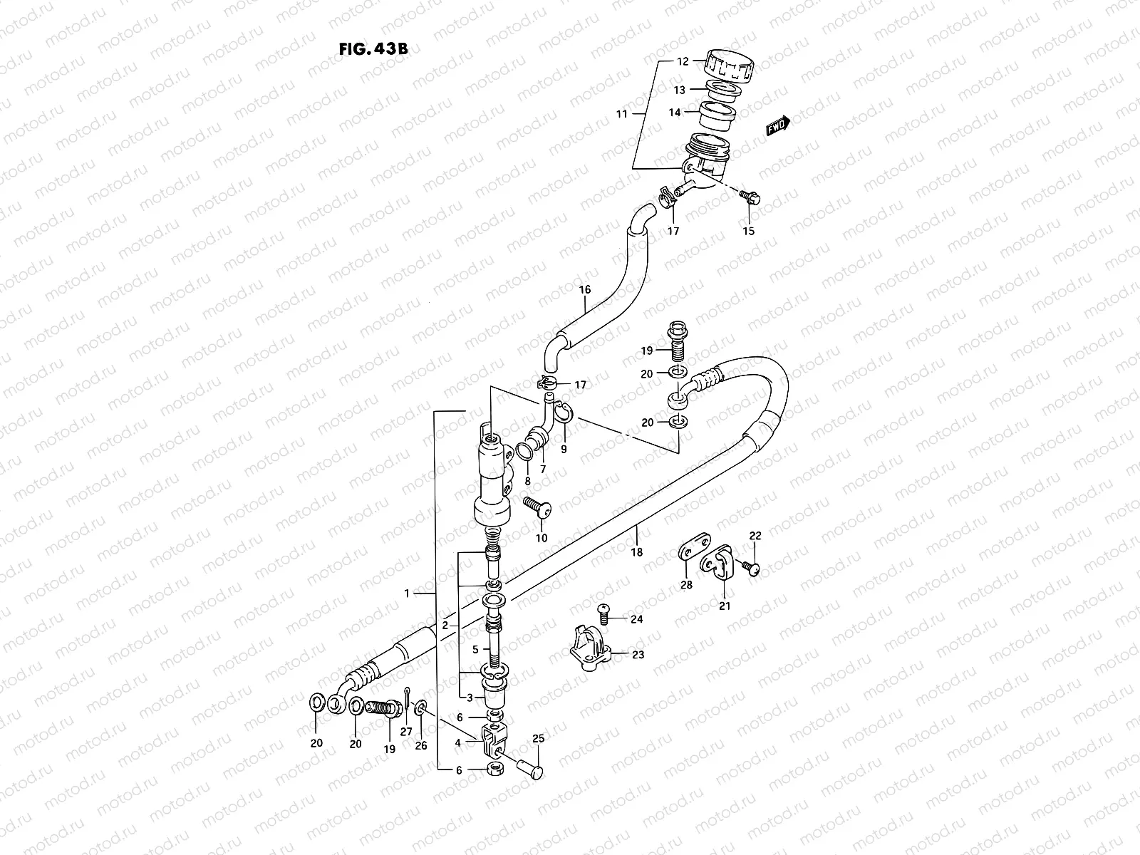 43B - REAR MASTER CYLINDER (MODEL M/N/P/R/S/T)