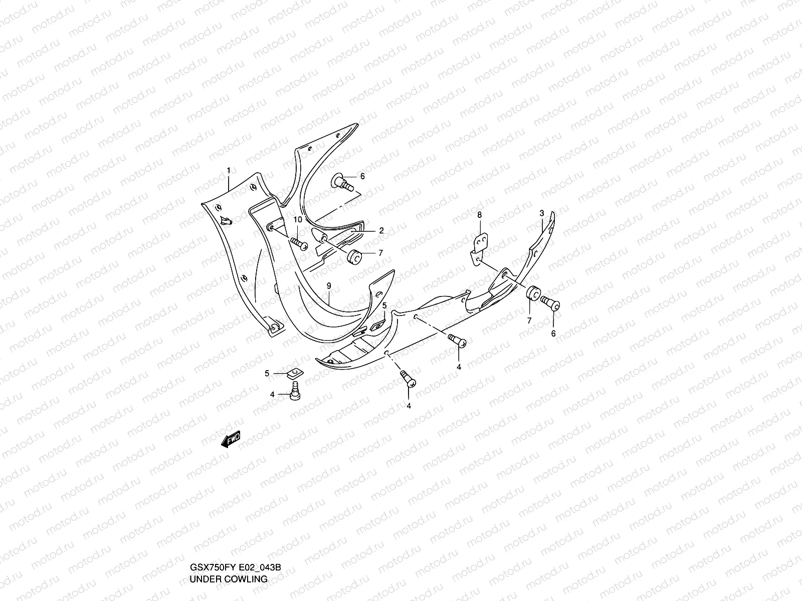43B - UNDER COWLING (MODEL K2/K3)