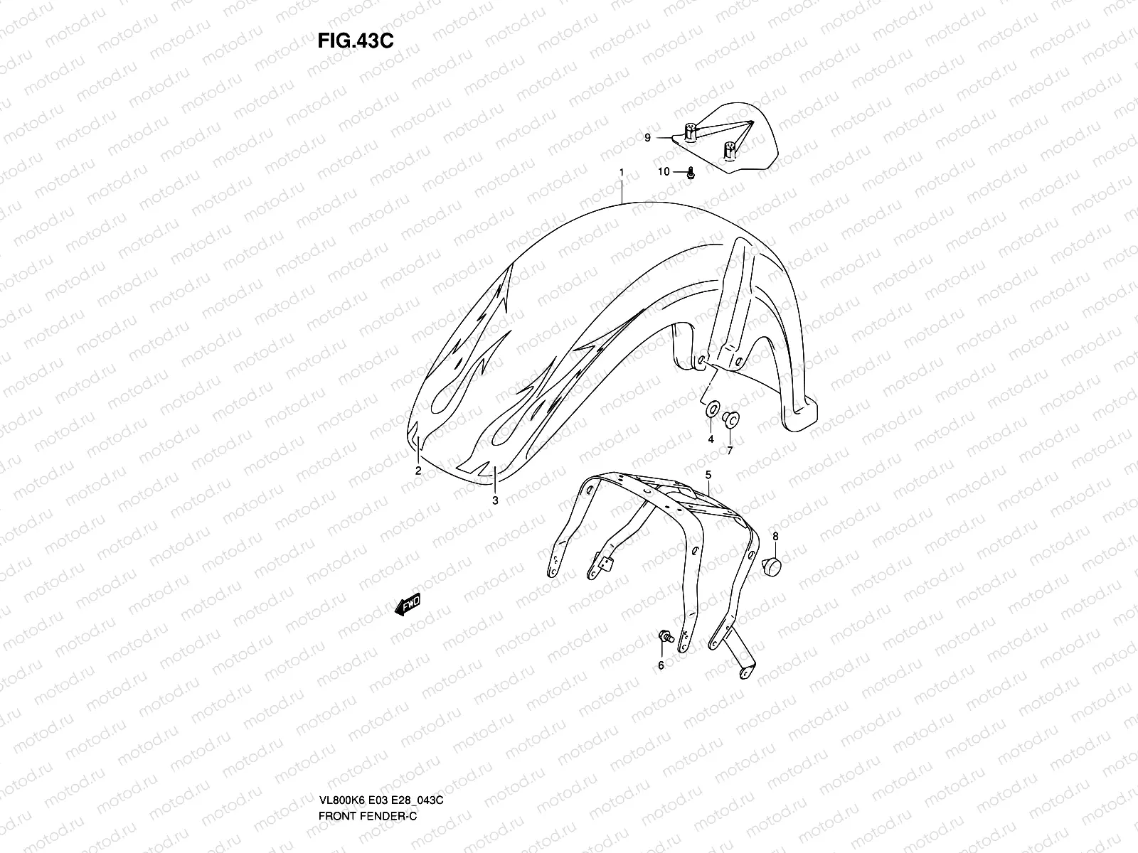 43C - FRONT FENDER (VL800CK8)