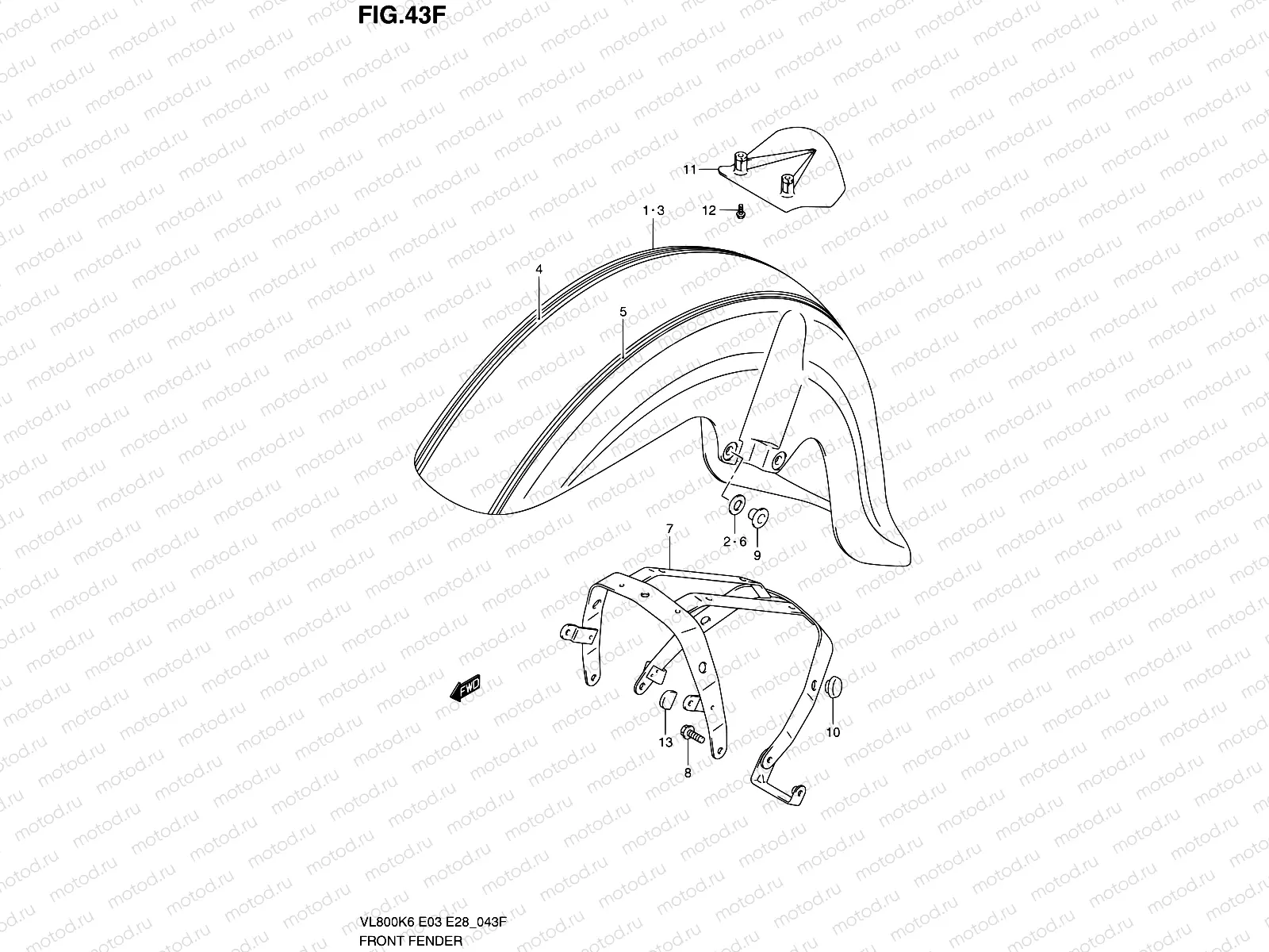 43F - FRONT FENDER (MODEL L0)