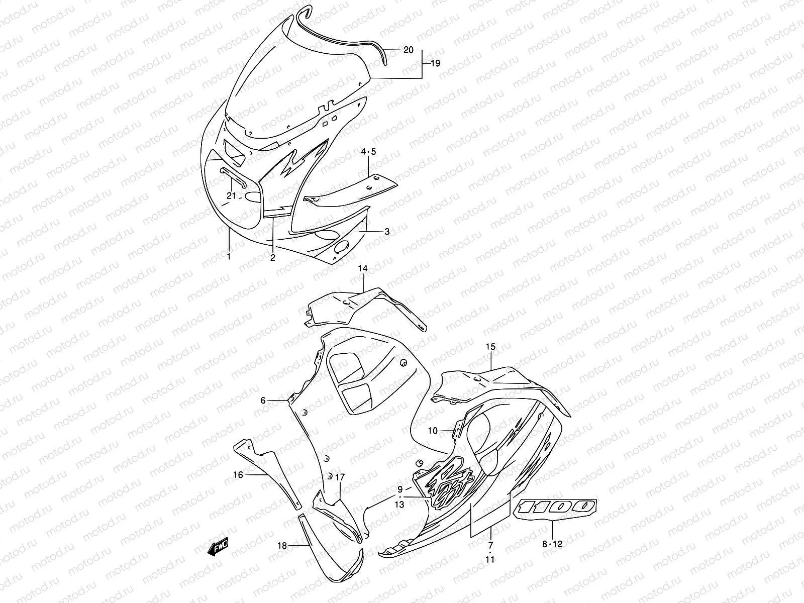 44 - COWLING BODY (MODEL P 17U)