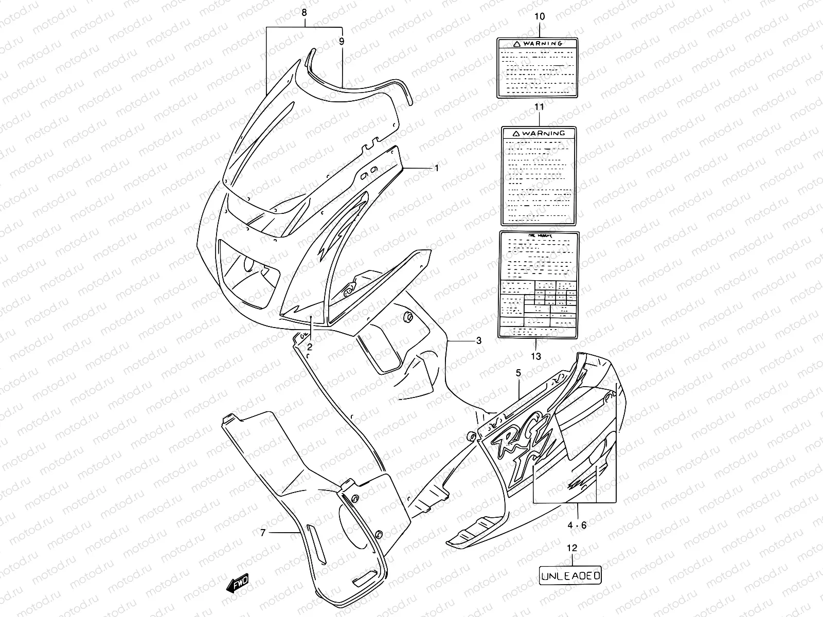44 - COWLING BODY (MODEL R)