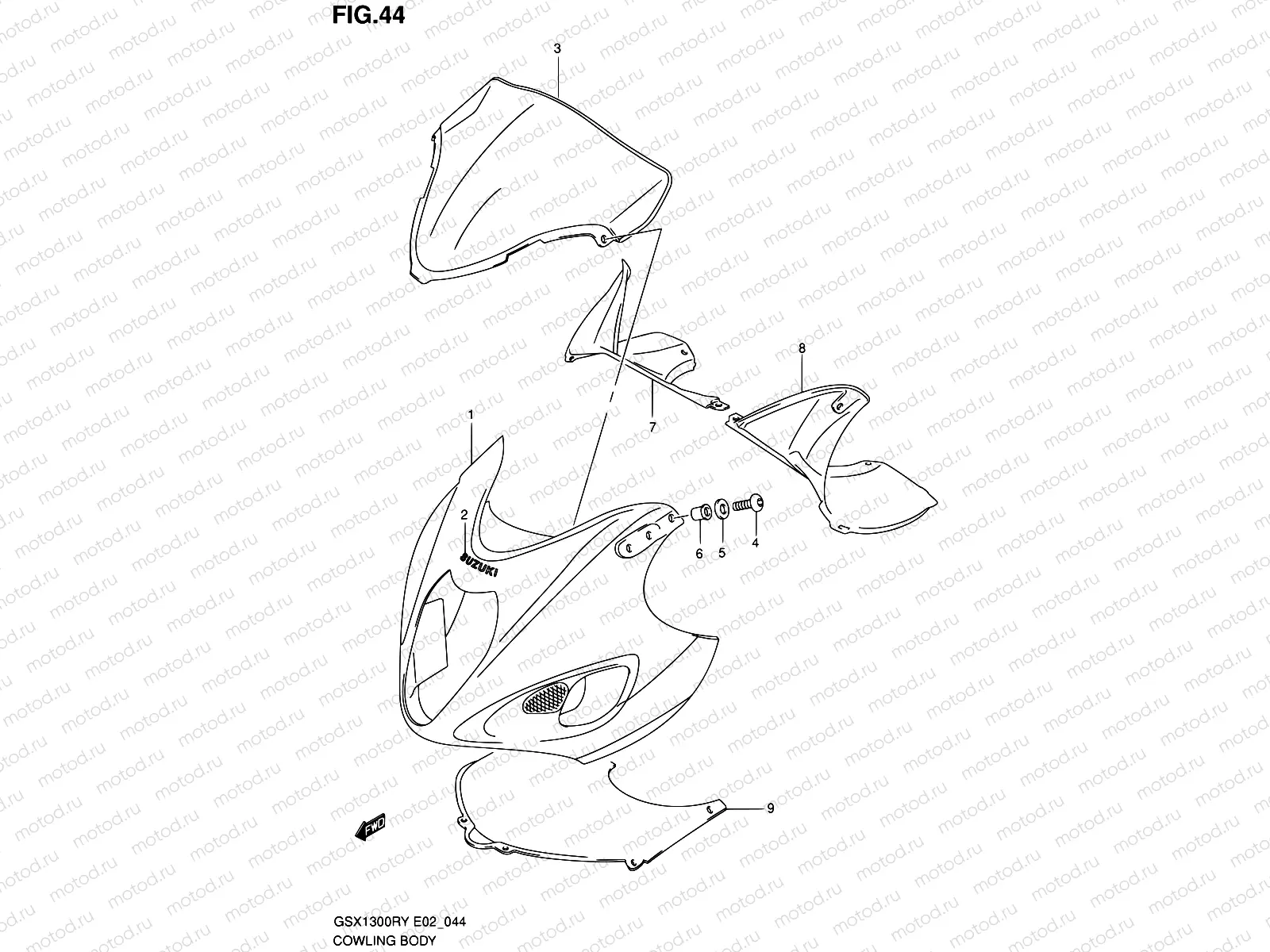 44 - COWLING BODY (MODEL X/Y)