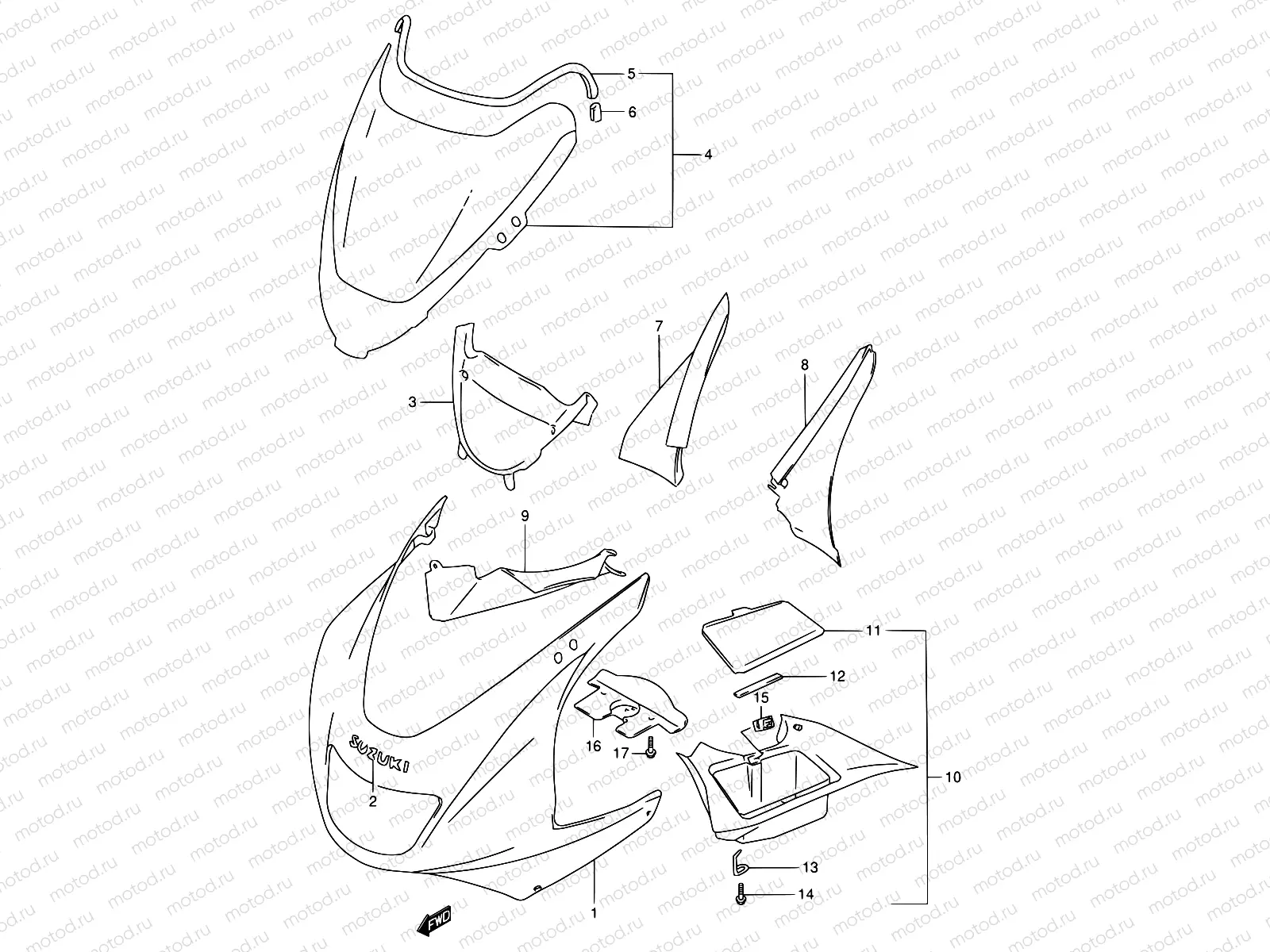 44 - COWLING BODY (RF900RR/RS)