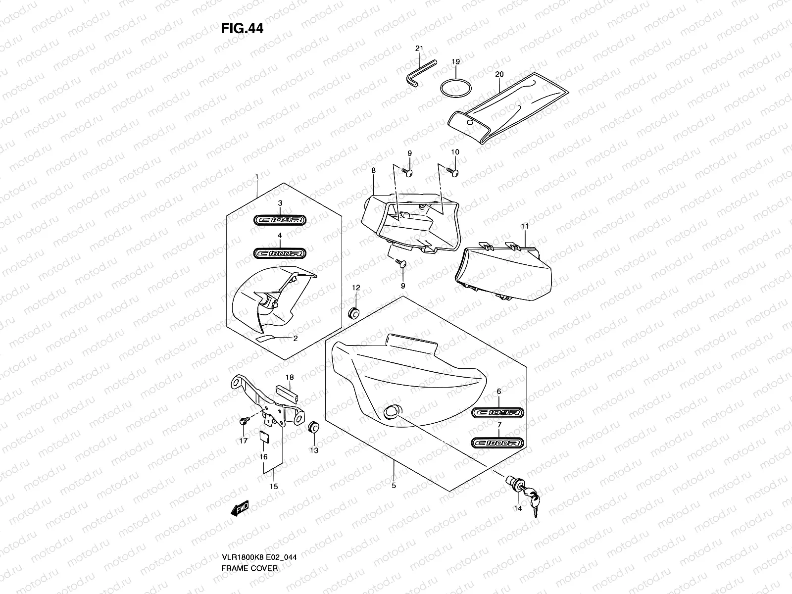 44 - FRAME COVER (MODEL K8)